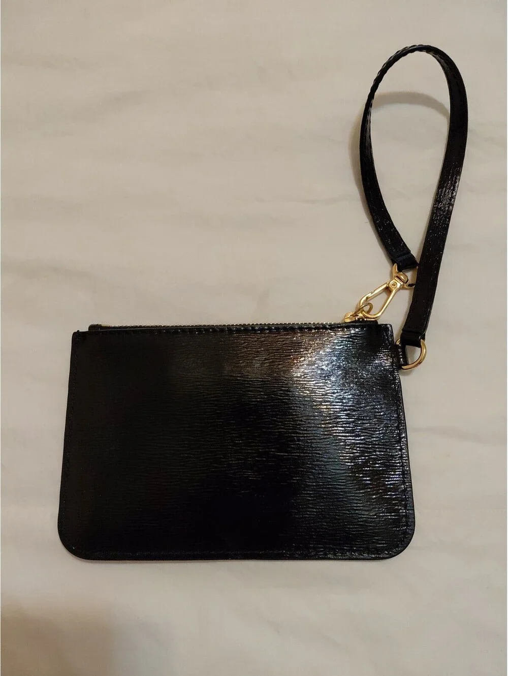 Michael Kors Black Textured Patent Leather Wristlet Wallet 4